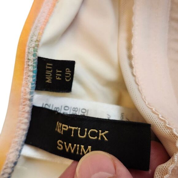 Niptuck Multifit Cup Multicolored One Piece Ruched Sides Sz 8 - Picture 6 of 11